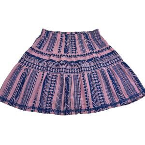 June Ivy Southwestern Aztec Boho Print Soft Cotton Skirt Women's Size Large